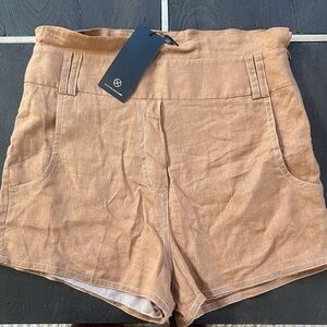 Stylish High Waist Tan Women's Shorts